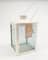 8" Large White Square Candle Lantern with Leaves
